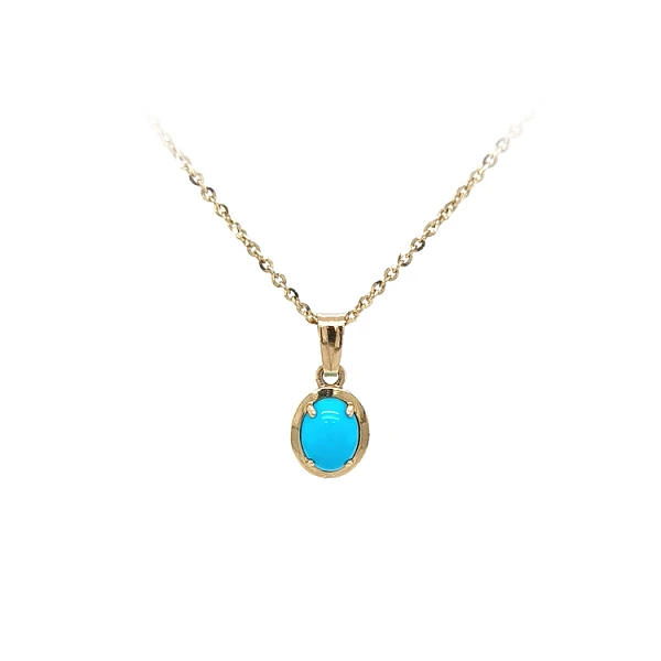 Gold Pendant with Turquoise