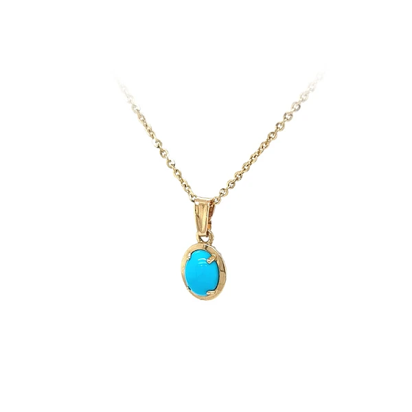 Gold Pendant with Turquoise