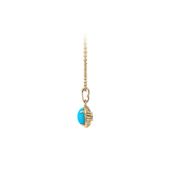 Gold Pendant with Turquoise