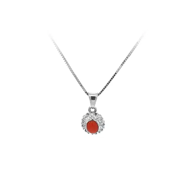 Pendant with White Gold Coral