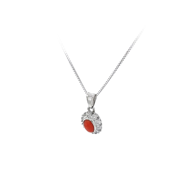 Pendant with White Gold Coral