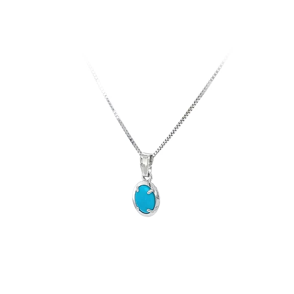 Pendant with Turquoise from White Gold