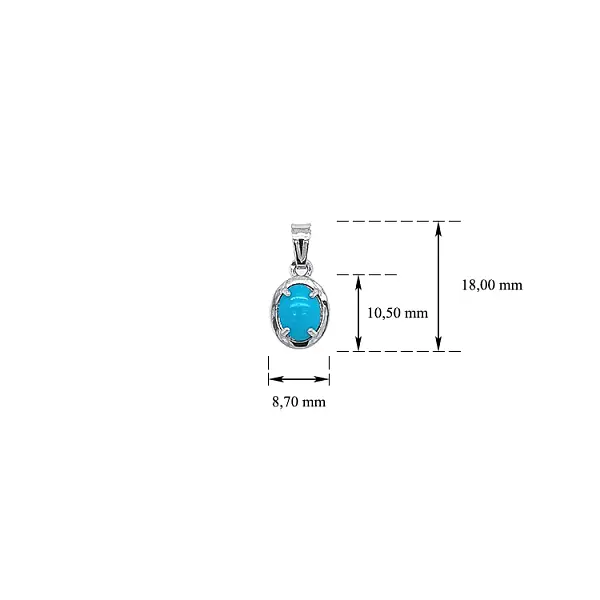 Pendant with Turquoise from White Gold