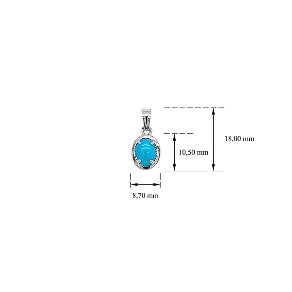 Pendant with Turquoise from White Gold