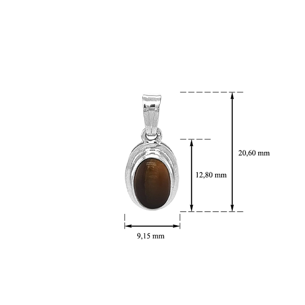 Gold Pendant with Tiger Eye
