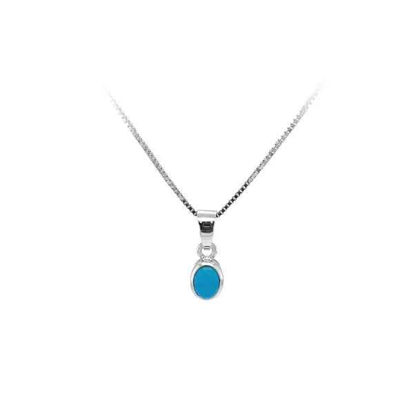 Pendant with Turquoise from White Gold