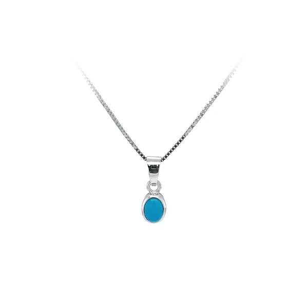 Pendant with Turquoise from White Gold