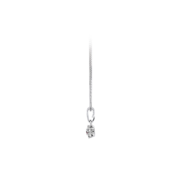 Pendant with Red Stone from White Gold