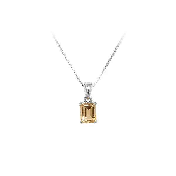 Pendant with Yellow Stone from White Gold