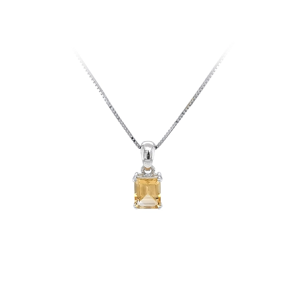 Pendant with Yellow Stone from White Gold