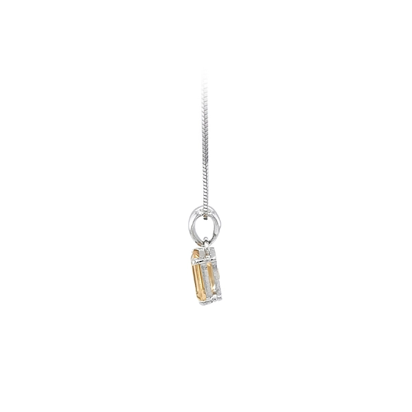 Pendant with Yellow Stone from White Gold