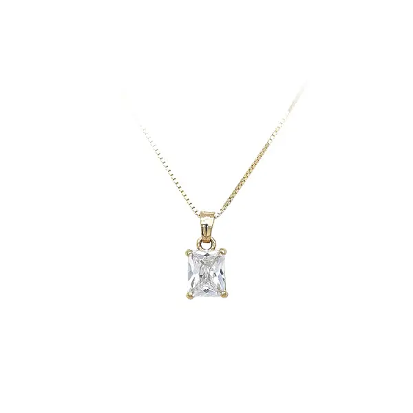 Gold Pendant with Zircon
