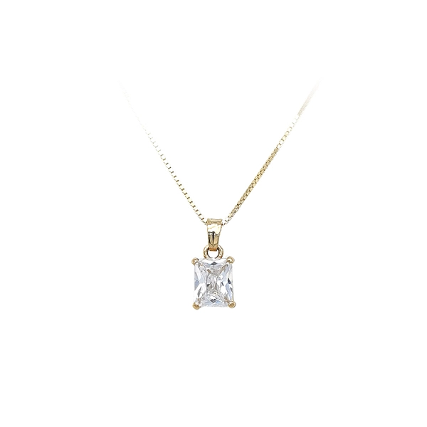 Gold Pendant with Zircon