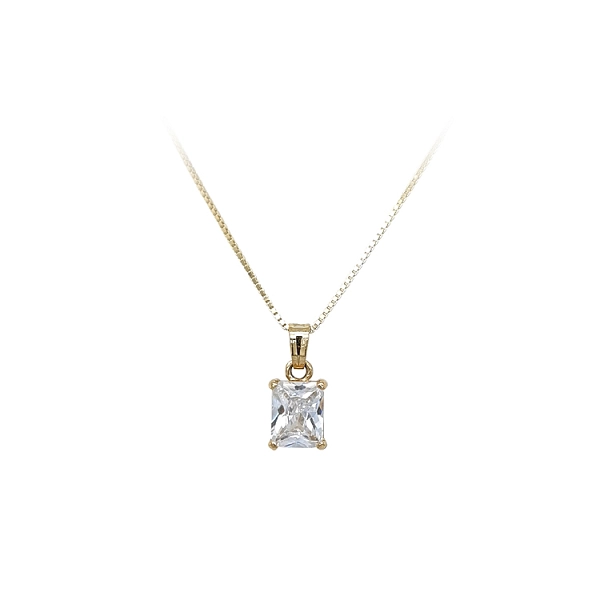 Gold Pendant with Zircon