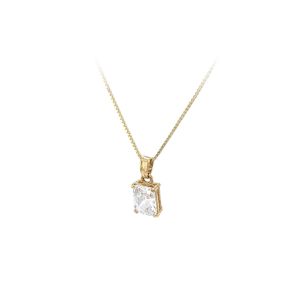 Gold Pendant with Zircon