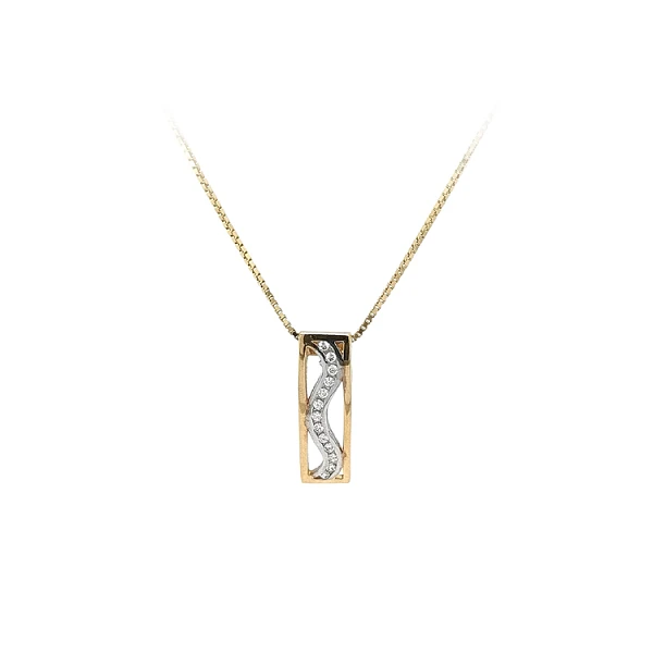 Gold Pendant with Zircones made of Combined Gold