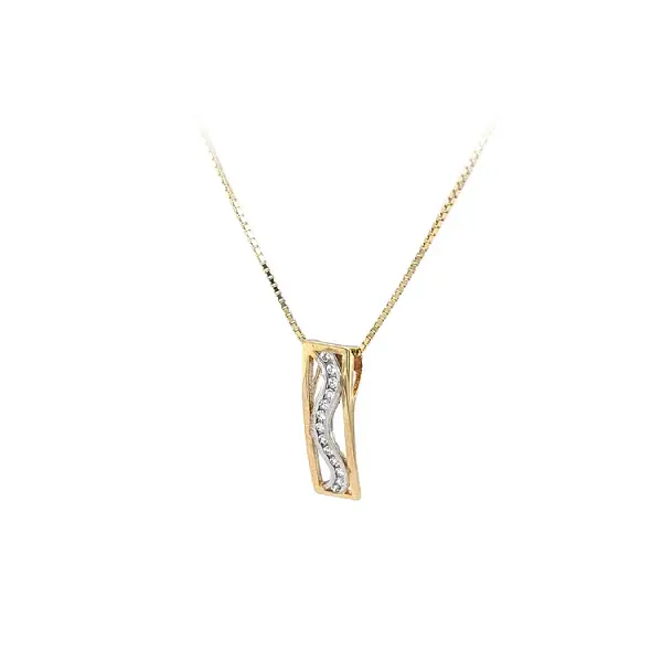Gold Pendant with Zircones made of Combined Gold