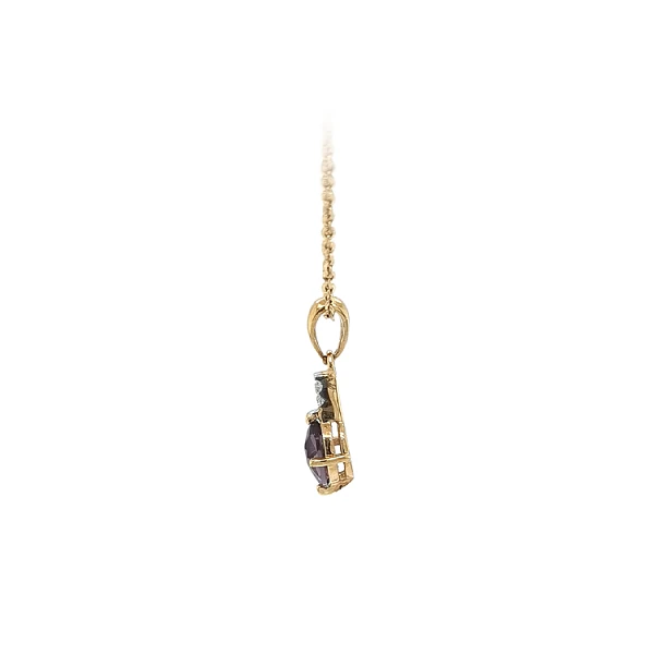 Gold Pendant with Purple Stone