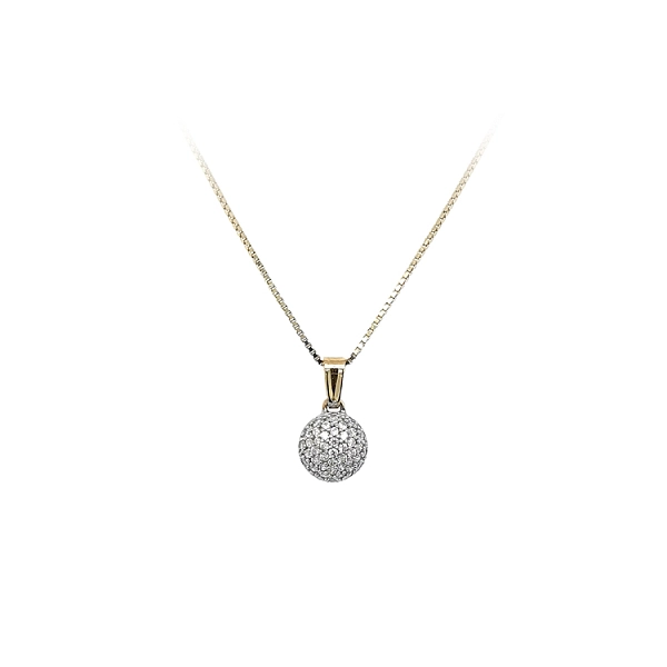 Gold Pendant with Zircons