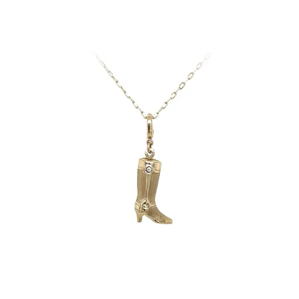 Gold Pendant Cossack with Zircon