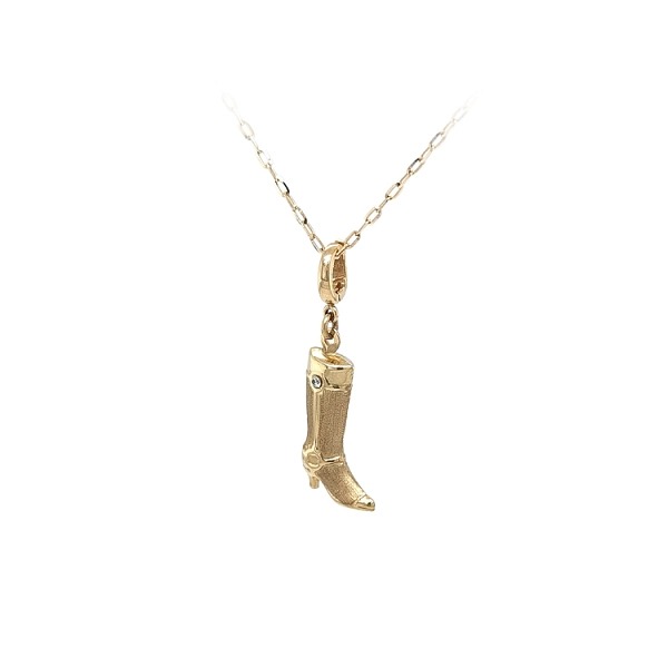 Gold Pendant Cossack with Zircon