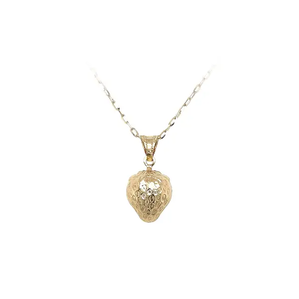 Gold Pendant Fruit Strawberry