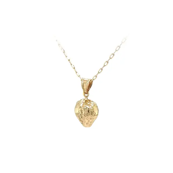 Gold Pendant Fruit Strawberry