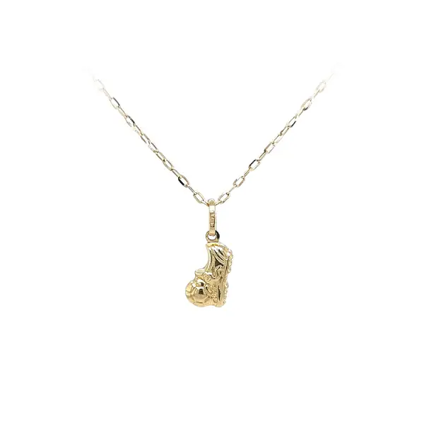 Gold Pendant Football with Ball