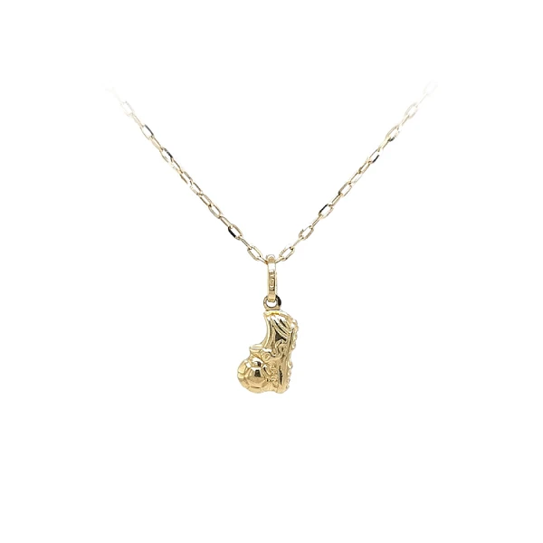 Gold Pendant Football with Ball