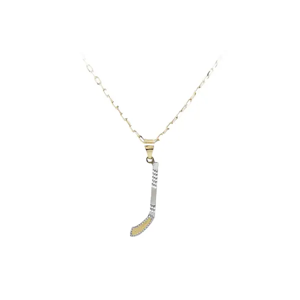 Pendant Hockey Stick made of Combination Gold
