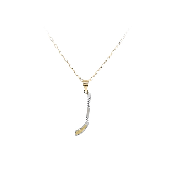 Pendant Hockey Stick made of Combination Gold