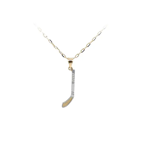 Pendant Hockey Stick made of Combination Gold