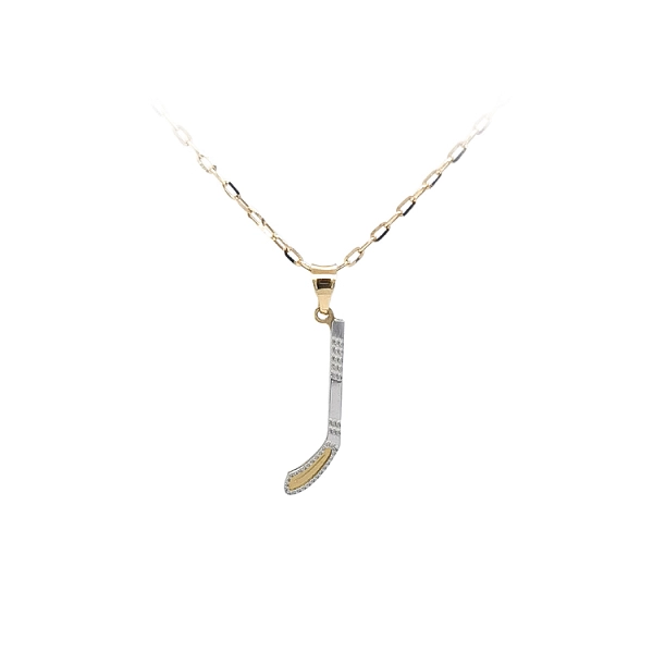 Pendant Hockey Stick made of Combination Gold
