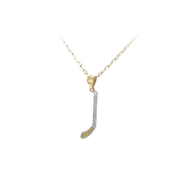 Pendant Hockey Stick made of Combination Gold