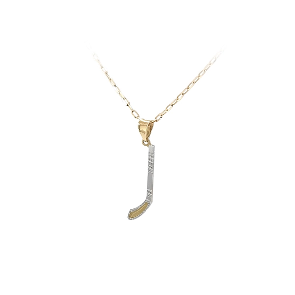 Pendant Hockey Stick made of Combination Gold