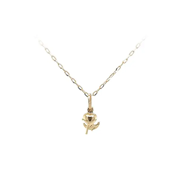 Gold Pendant Heart, Anchor, Cross
