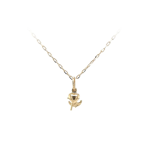 Gold Pendant Heart, Anchor, Cross