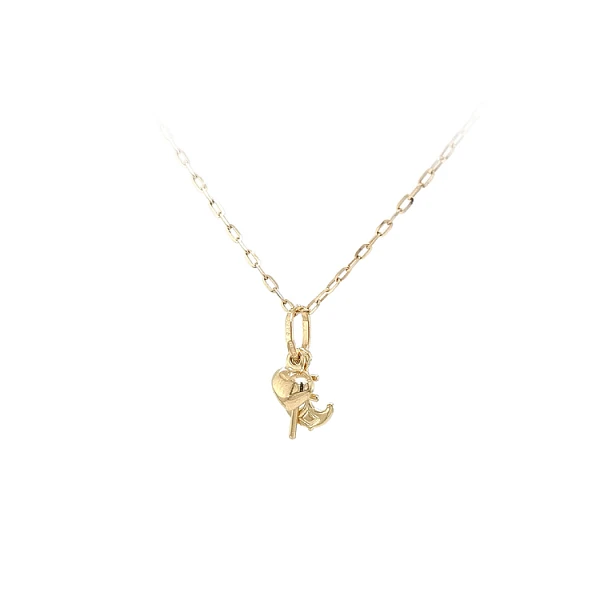 Gold Pendant Heart, Anchor, Cross