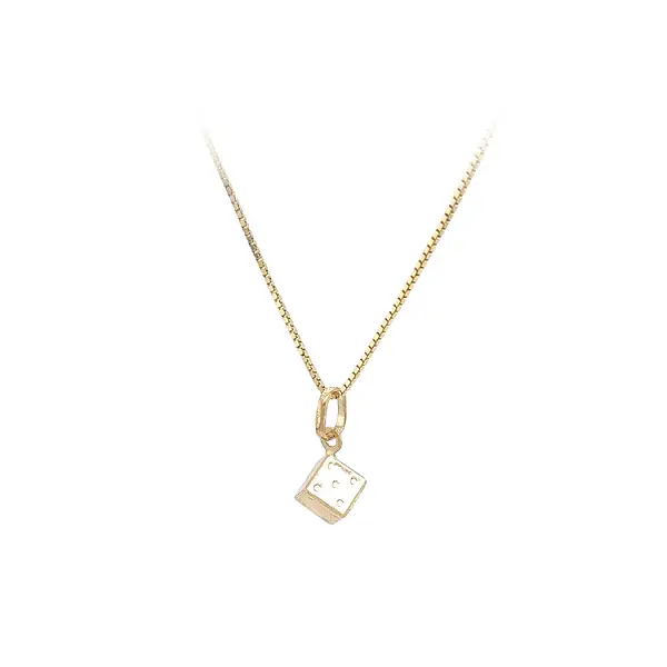 Gold Pendant Playing Cube