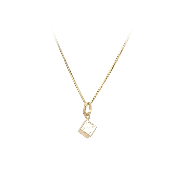 Gold Pendant Playing Cube