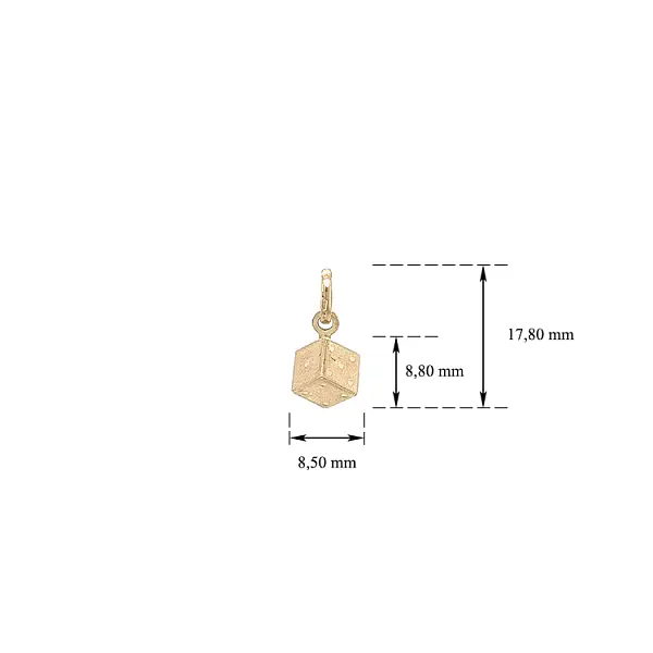 Gold Pendant Playing Cube