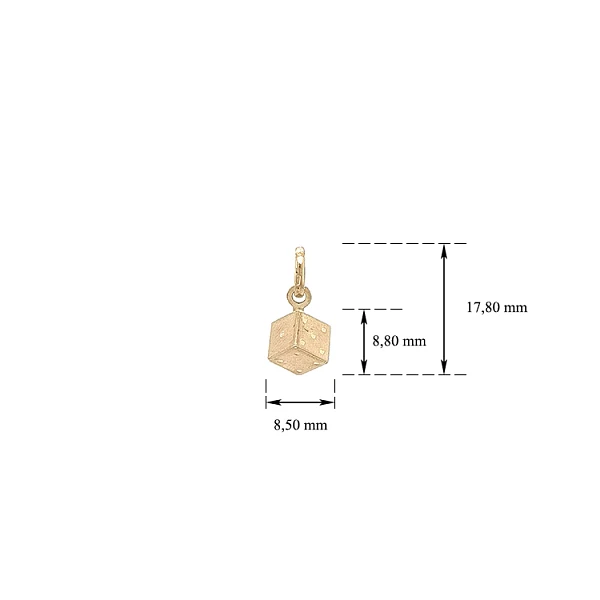 Gold Pendant Playing Cube