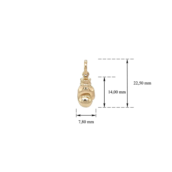 Gold Pendant Boxing Gloves