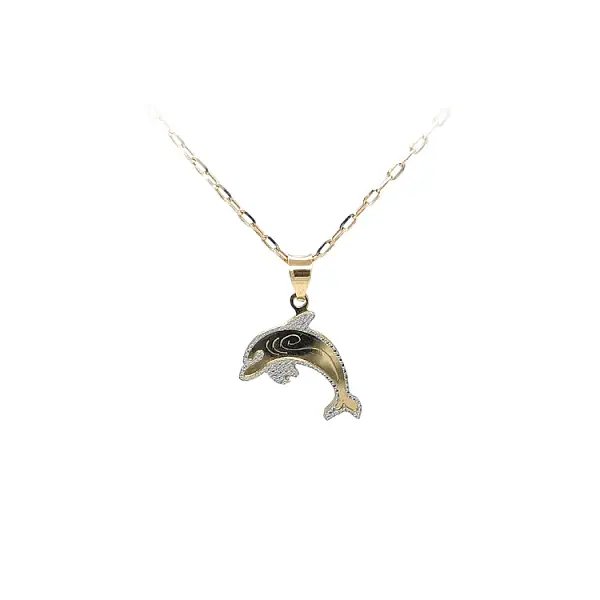 Pendant Dolphin made of Combined Gold