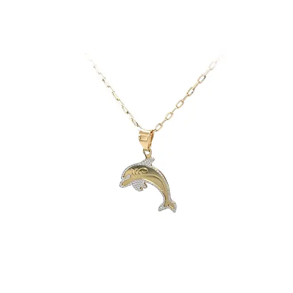 Pendant Dolphin made of Combined Gold