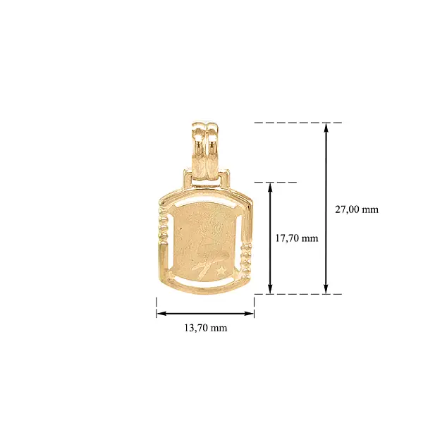 Gold Pendant Sign of the Virgin