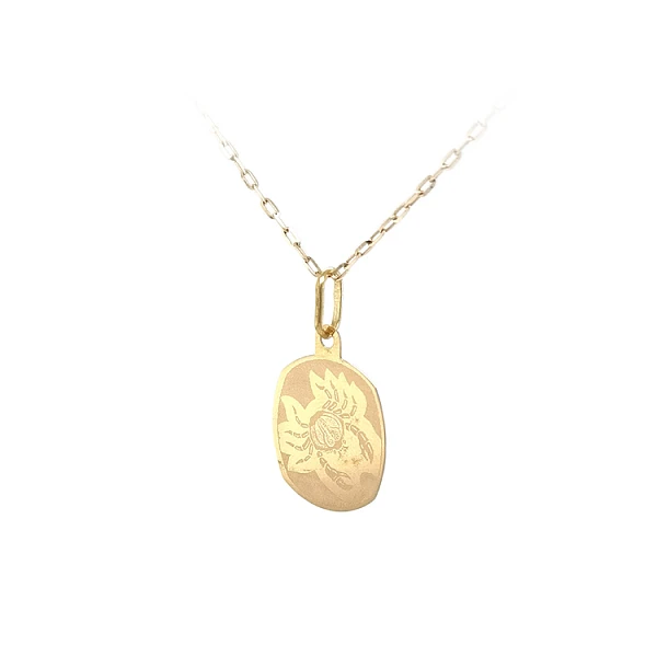 Gold Pendant Sign of the Crab