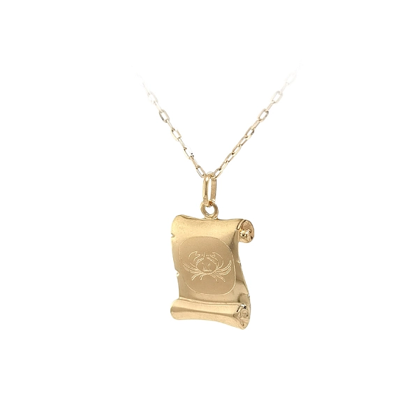 Gold Pendant Sign of the Crab