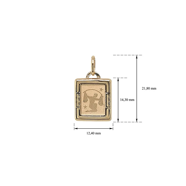 Gold Pendant Sign of the Scales