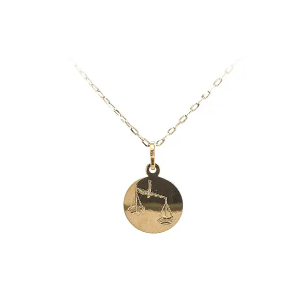 Gold Pendant Sign of the Scales